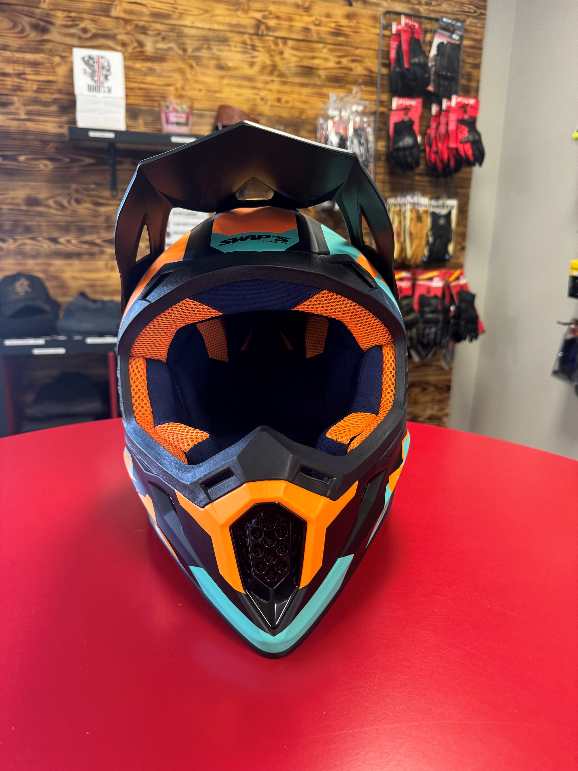 casquehelmetcrossenduroswapsblurs818noirblackorangevertgreenturquoiseshopmagasinequipementmotomotardmontpellierheraultoccitanieriders34barpromo5