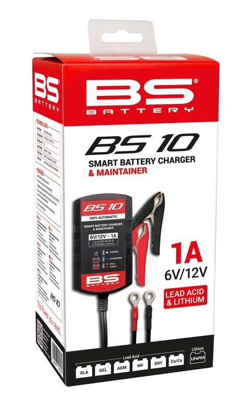 CHARGEUR DE BATTERIE ACIDE & LITHIUM BS BATTERY BS10 - 6V/12V 1A