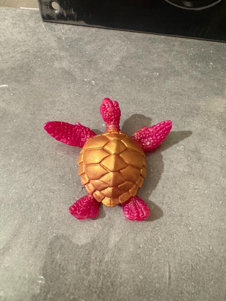 tortue rose et doré 1 b
