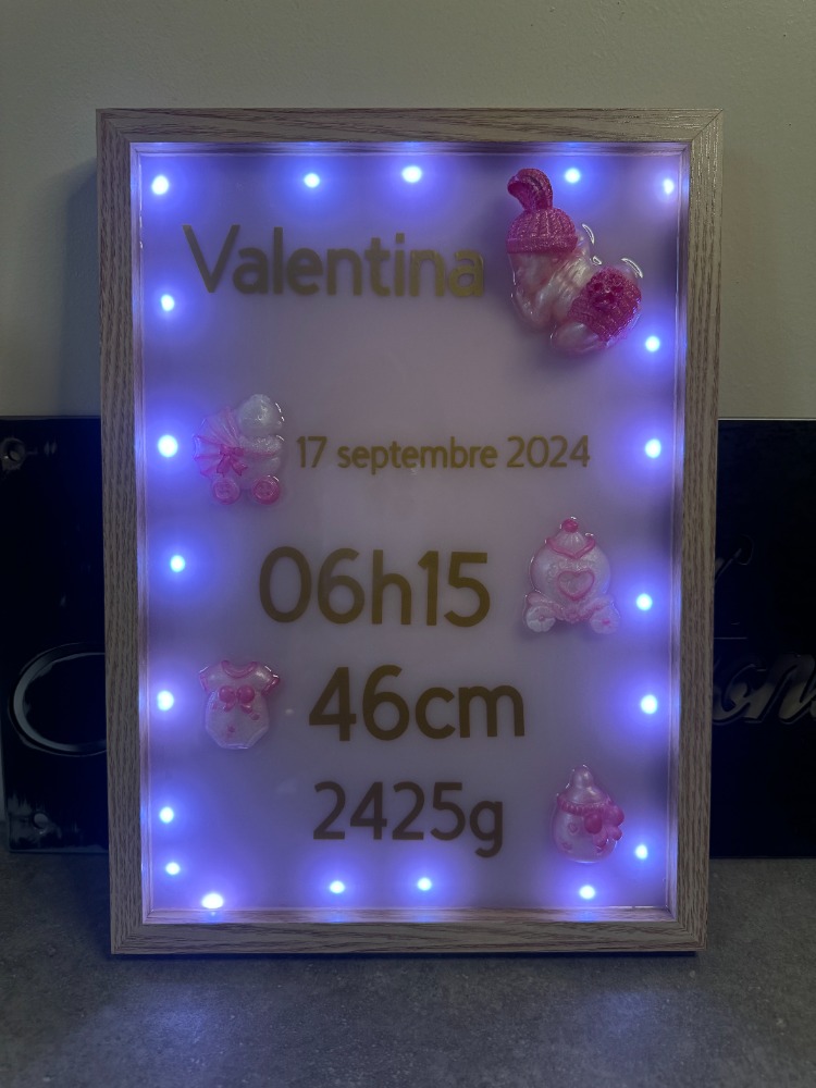 tableau naissance rose 1 b