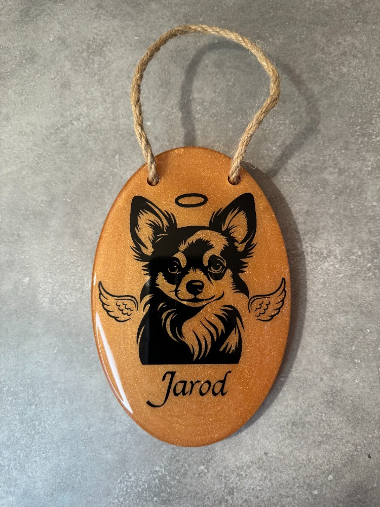 plaque chien ovale