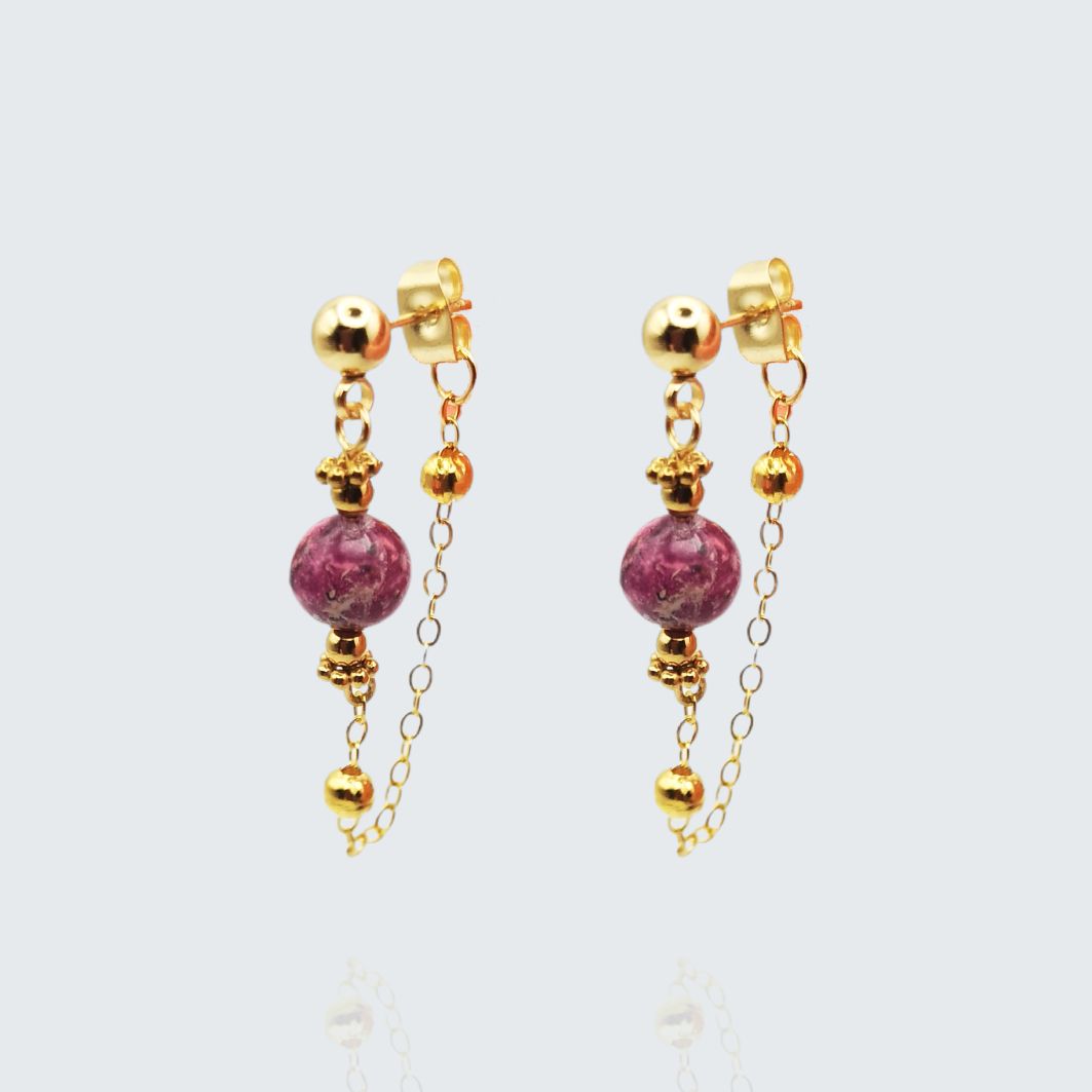 boucles doreilles Inaya perle en béton rose cala rossa