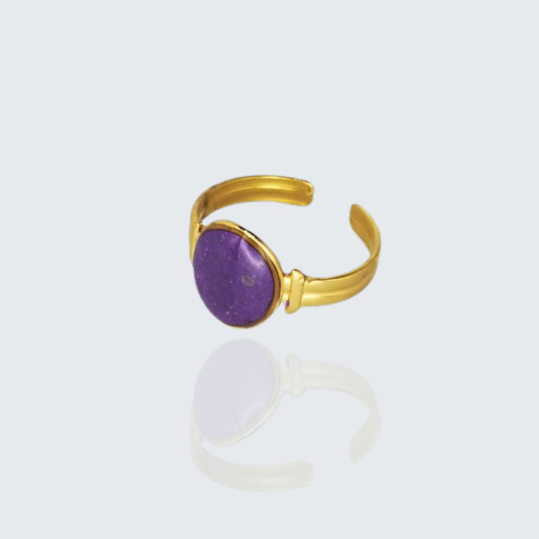 bague Dorothée béton violet et corps de bague en acier inoxydable marque Cala Rossa