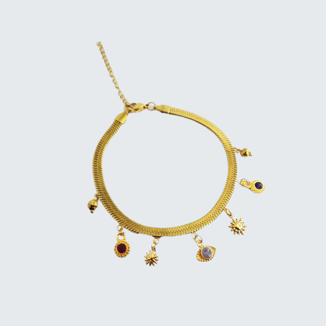 bracelet cheville oeil chaînette dextension