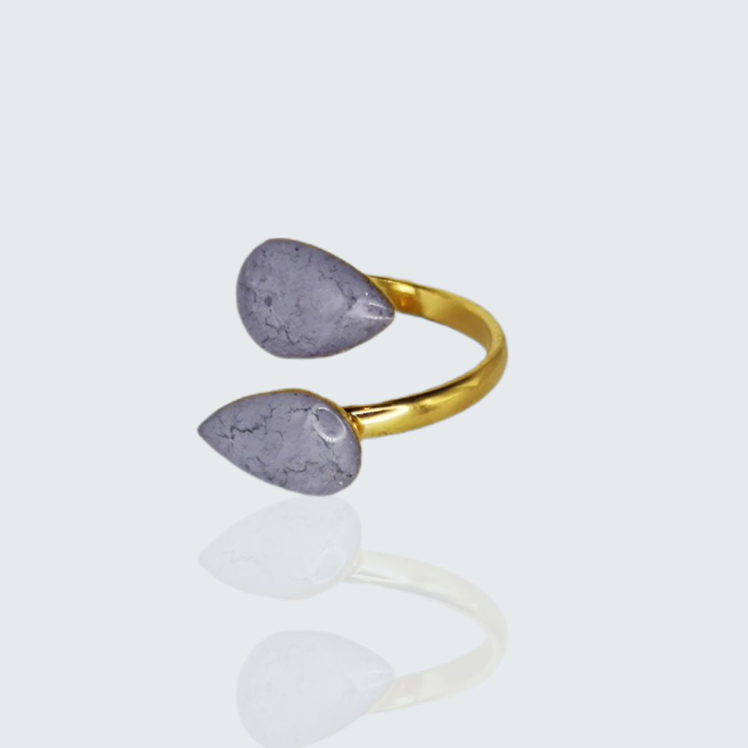 bague gouttes bleue