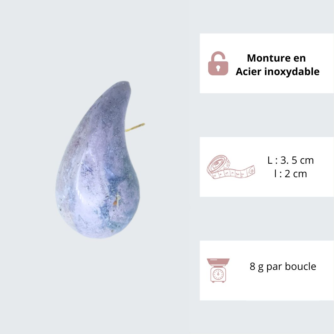 boucles doreilles gouttes incurvées caractéristiques
