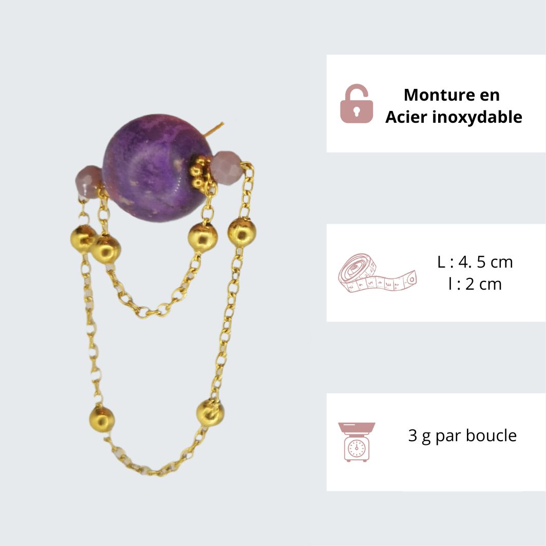 boucles doreilles Eloïse caractéristiques