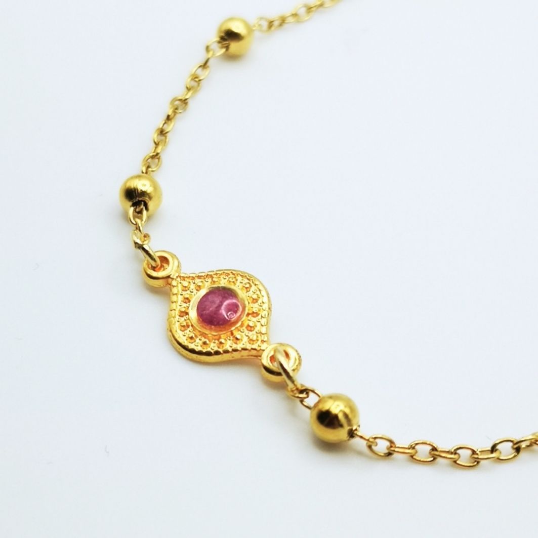 bracelet fin béton magenta