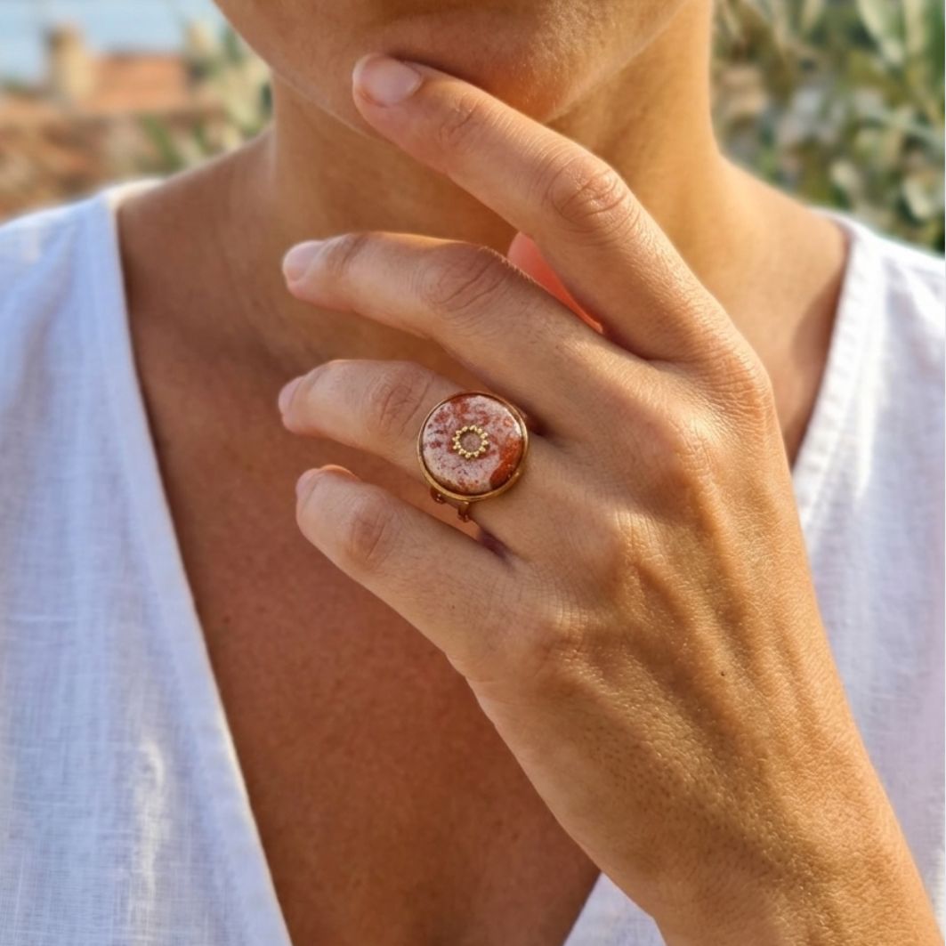 bague soleil portée
