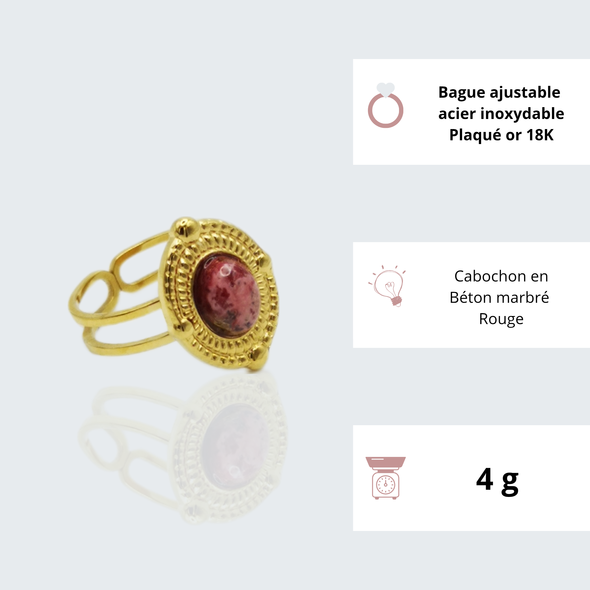 Bague Camélia caractéristiques