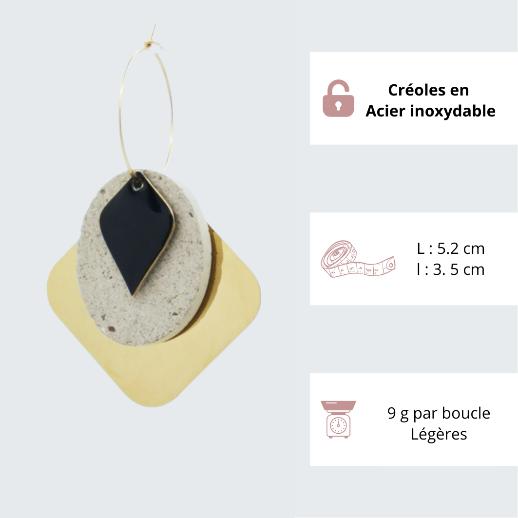 boucles doreilles Solange caractéristiques