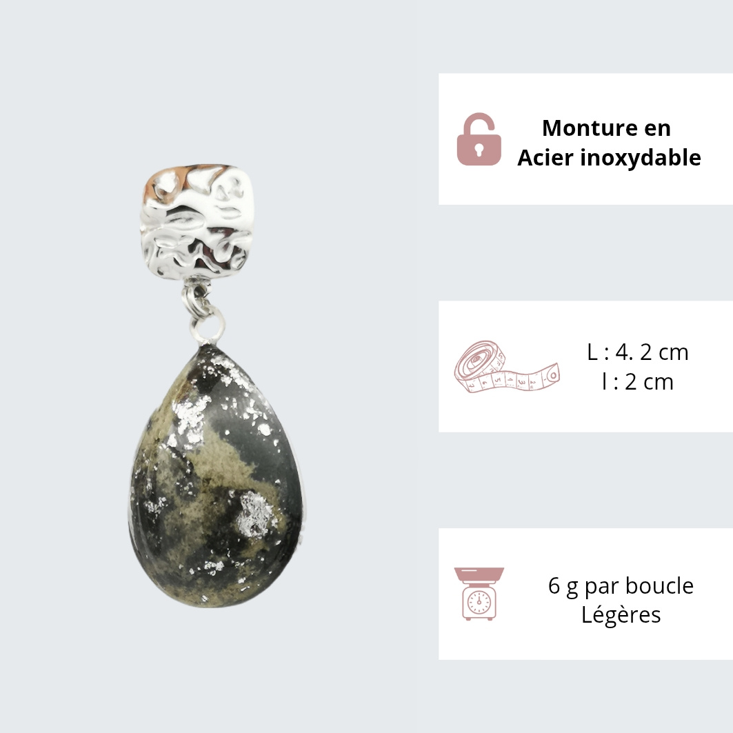 Boucles doreilles poison argent caractéristiques