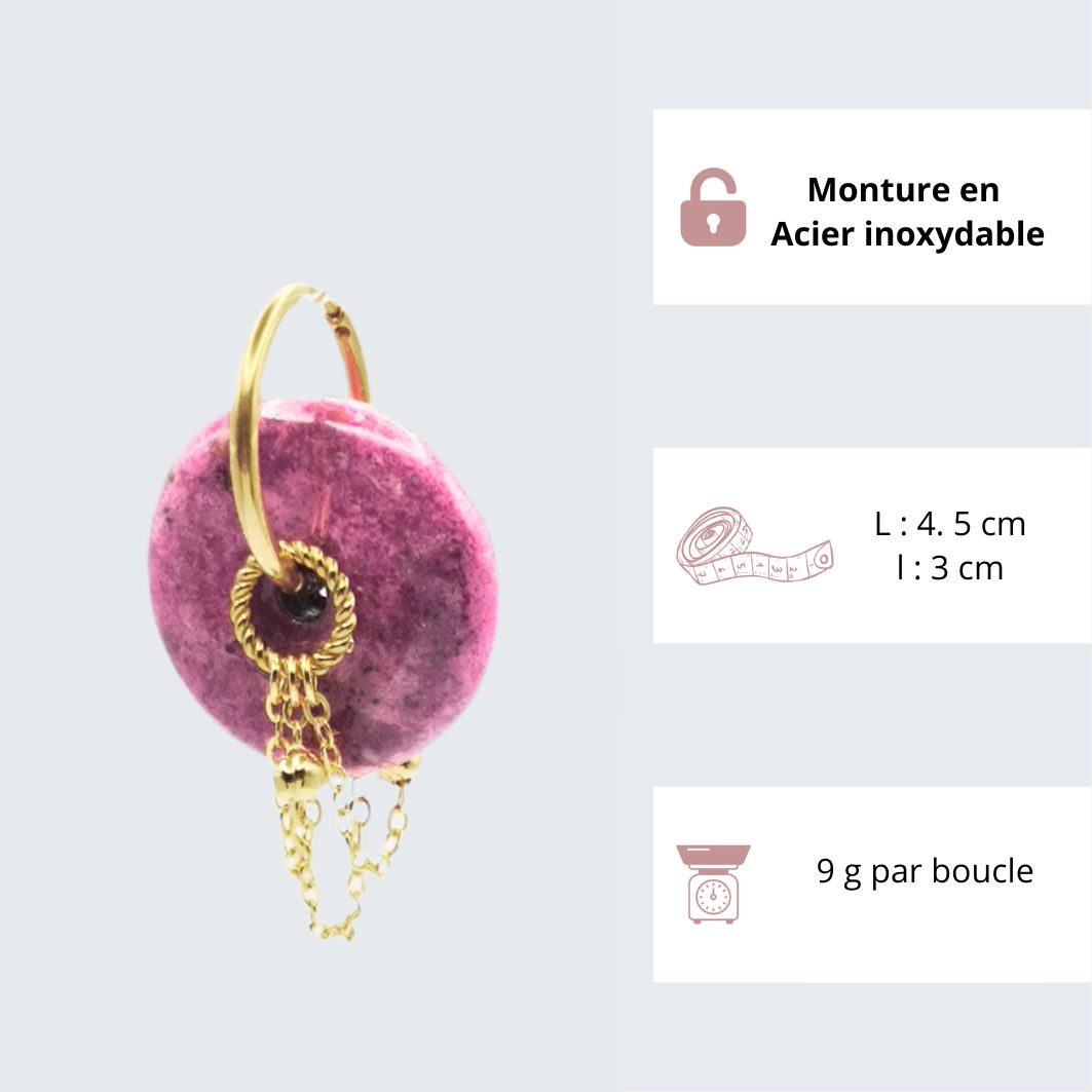 Boucles doreilles Amy caractéristiques