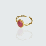 bague Line béton rose et corps debague en acier inoxydable ajustable marque Cala Rossa