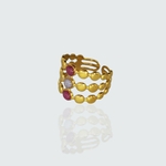 Bague Carole béton rose et bleu et acier inoxydable marque Cala Rossa