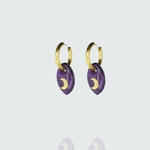 boucles d'oreilles Lune violette
