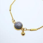 bracelet coeur et pierre en béton bleu ciel