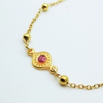 bracelet fin béton magenta