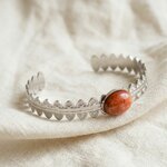 jonc Soleil argent acier inoxydable et béton oange imperméable