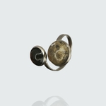 bague gravity argent en acier inoxydable et béton marbré