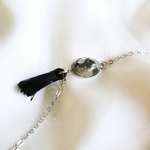 bracelet pompon argent détails