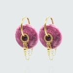 Boucles d'oreilles créoles acier inoxydable rose fushia Amy