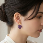 Boucles doreilles Prune portées