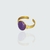bague Dorothée béton violet et corps de bague en acier inoxydable marque Cala Rossa
