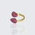 bague gouttes magenta