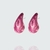 boucles d'oreilles gouttes incurvées magenta marque cala rossa bijoux béton