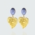 boucles d'oreilles coeur vleu ciel béton marque Cala Rossa bijoux béton et acier inoxydable