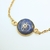 bracelet coeur ethnique bleu ciel avec chaînette d'extension