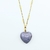collier coeur bleu gris en béton