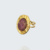 Bague pénélope montureen acier inoxydable doré et cabochon en béton violine