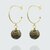 boucles d'oreilles gravitation en acier inoxydable avec perles en béton marbré noir