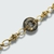 bracelet honeur avec disque bi en béton marbré avec incrustation de feuilles d'or pour femme