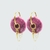 Boucles d'oreilles créoles acier inoxydable rose fushia Amy
