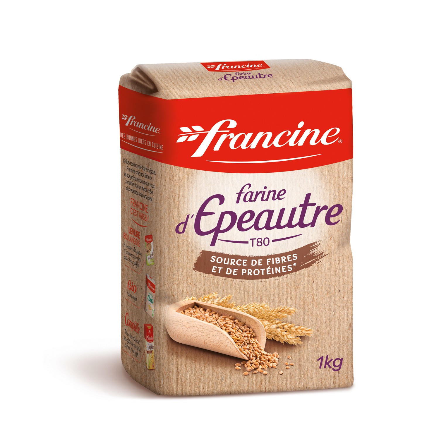 FRANCINE - FARINE D\'EPEAUTRE T80 Paquet de 1kg