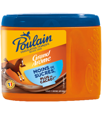 POULAIN - CHOCOLAT EN POUDRE GRAND AROME MOINS DE SUCRE Boite de 400g