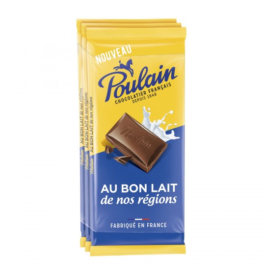 POULAIN - CHOCOLAT AU LAIT DE NOS REGIONS 3 x 95g
