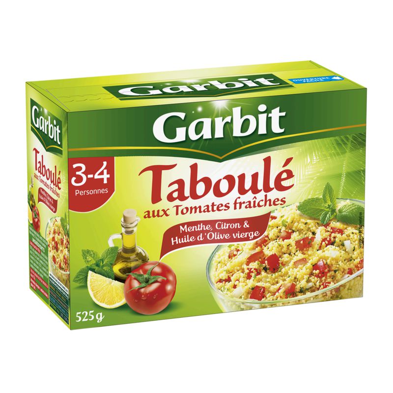GARBIT - TABOULE TOMATES FRAICHES, MENTHE, CITRON, HUILE D\'OLIVE Boite de 525g
