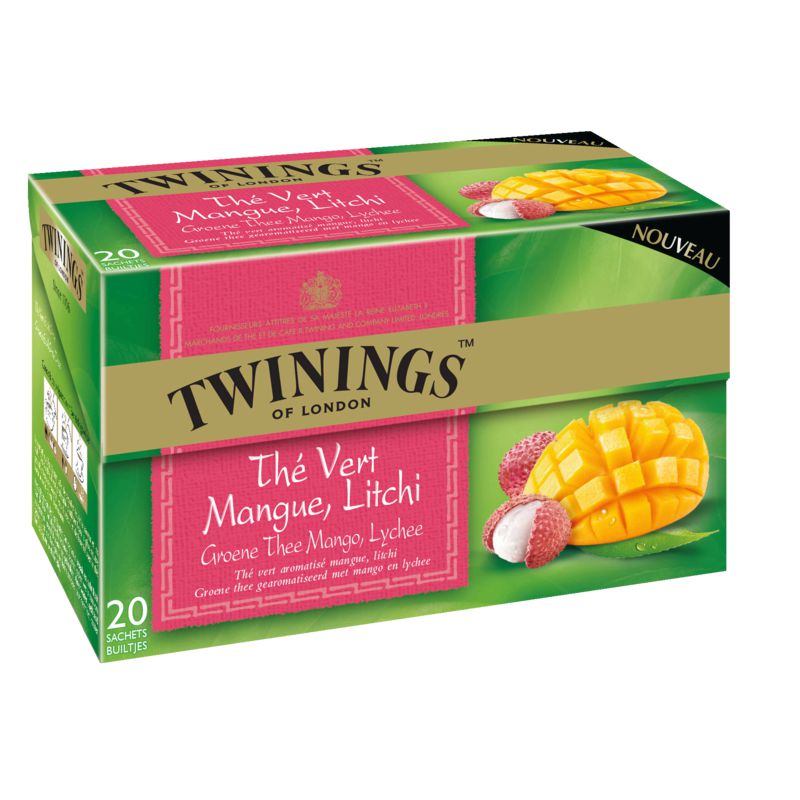 TWININGS - THE VERT MANGUE LITCHI Boite de 20 sachets