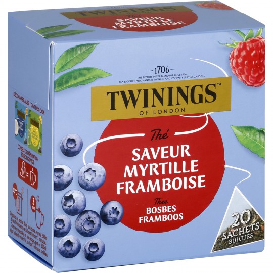 TWININGS - THE SAVEUR MYRTILLE FRAMBOISE Boite de 20 sachets
