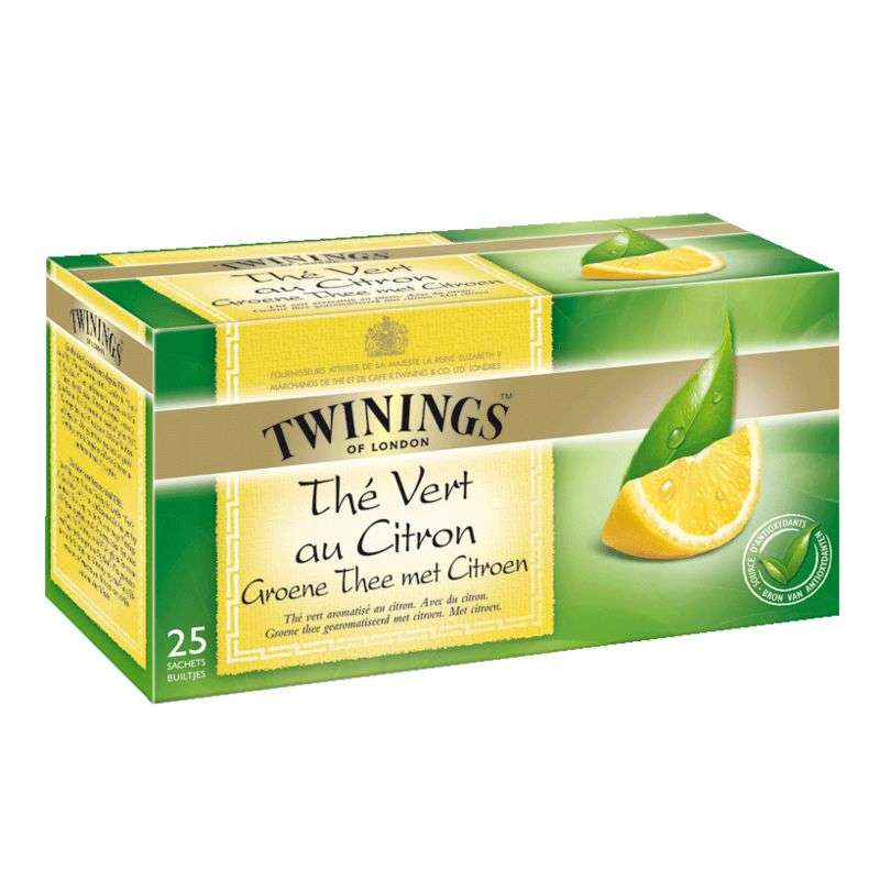 TWININGS - THE VERT SAVEUR CITRON Boite de 25 sachets
