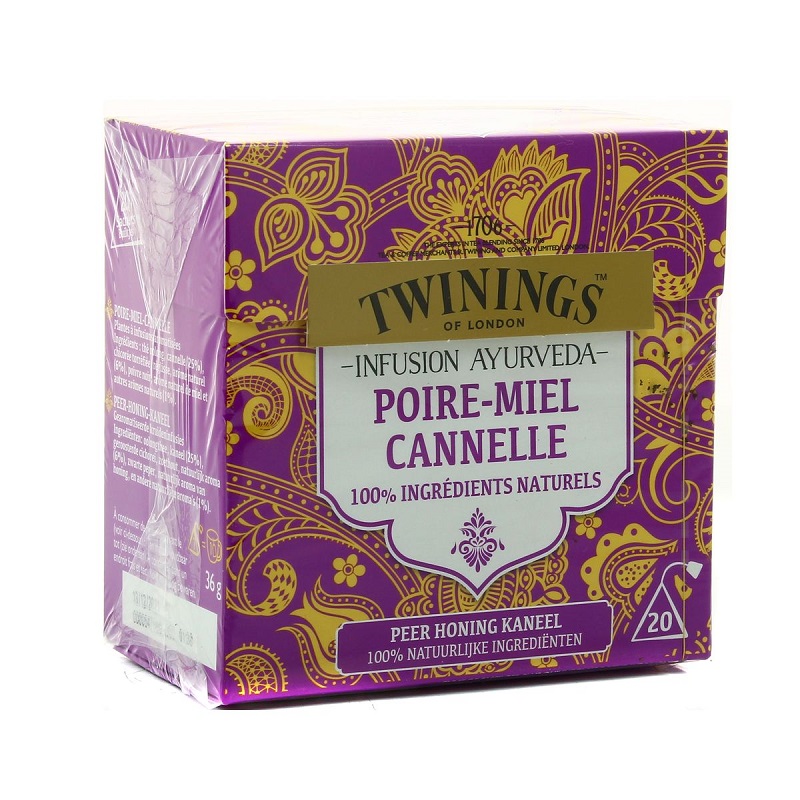 TWININGS - INFUSION AYURVEDA POIRE MIEL CANNELLE Boite de 20 sachets