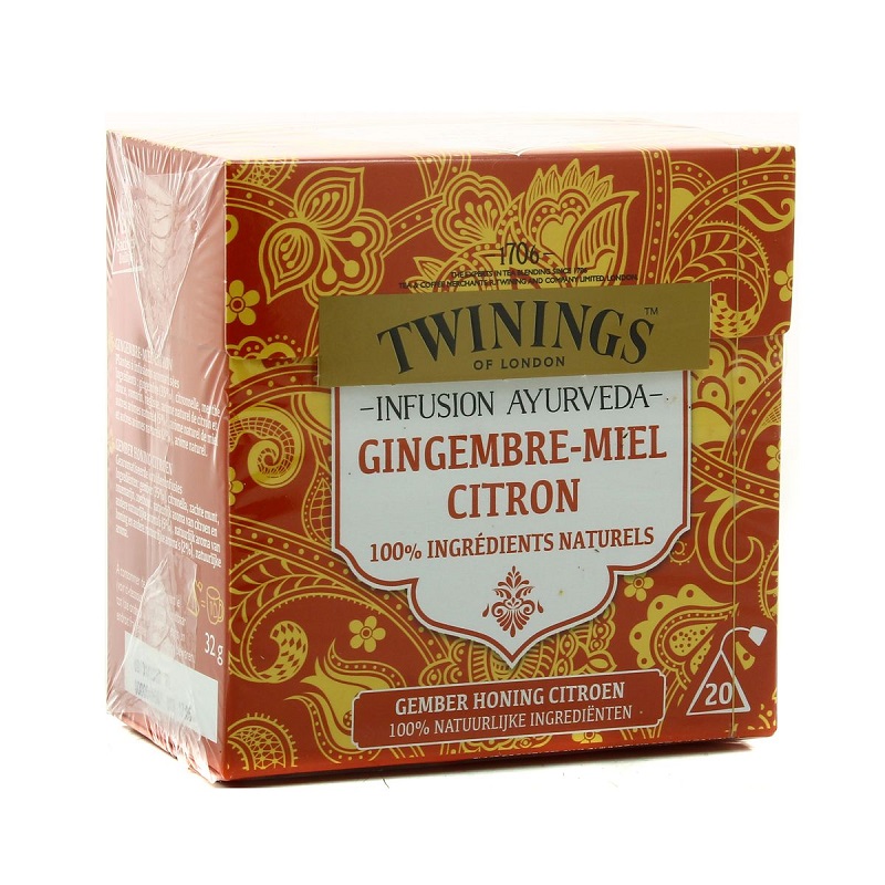 TWININGS - INFUSION AYURVEDA GINGEMBRE MIEL CITRON Boite de 20 sachets