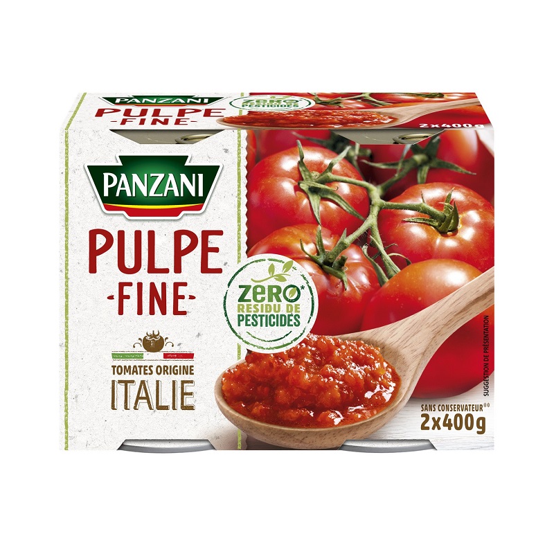 PANZANI - PULPE FINE DE TOMATES ORIGINE ITALIE 2 boites de 400g