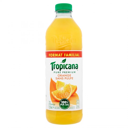 TROPICANA - JUS D\'ORANGE SANS PULPE PURE PREMIUM Bouteille de 1.5 L