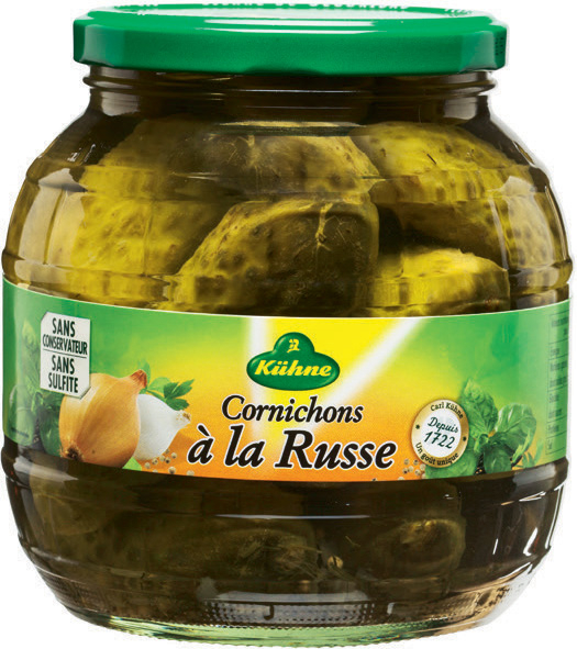 KÜHNE - CORNICHONS A LA RUSSE Pot de 530g
