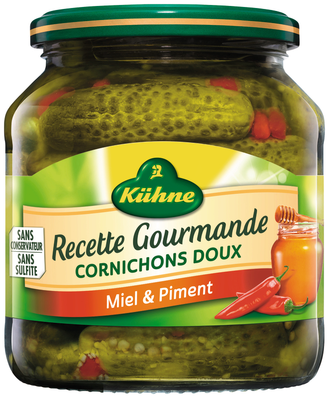 KÜHNE - CORNICHONS DOUX PIMENT ET MIEL Pot de 300g